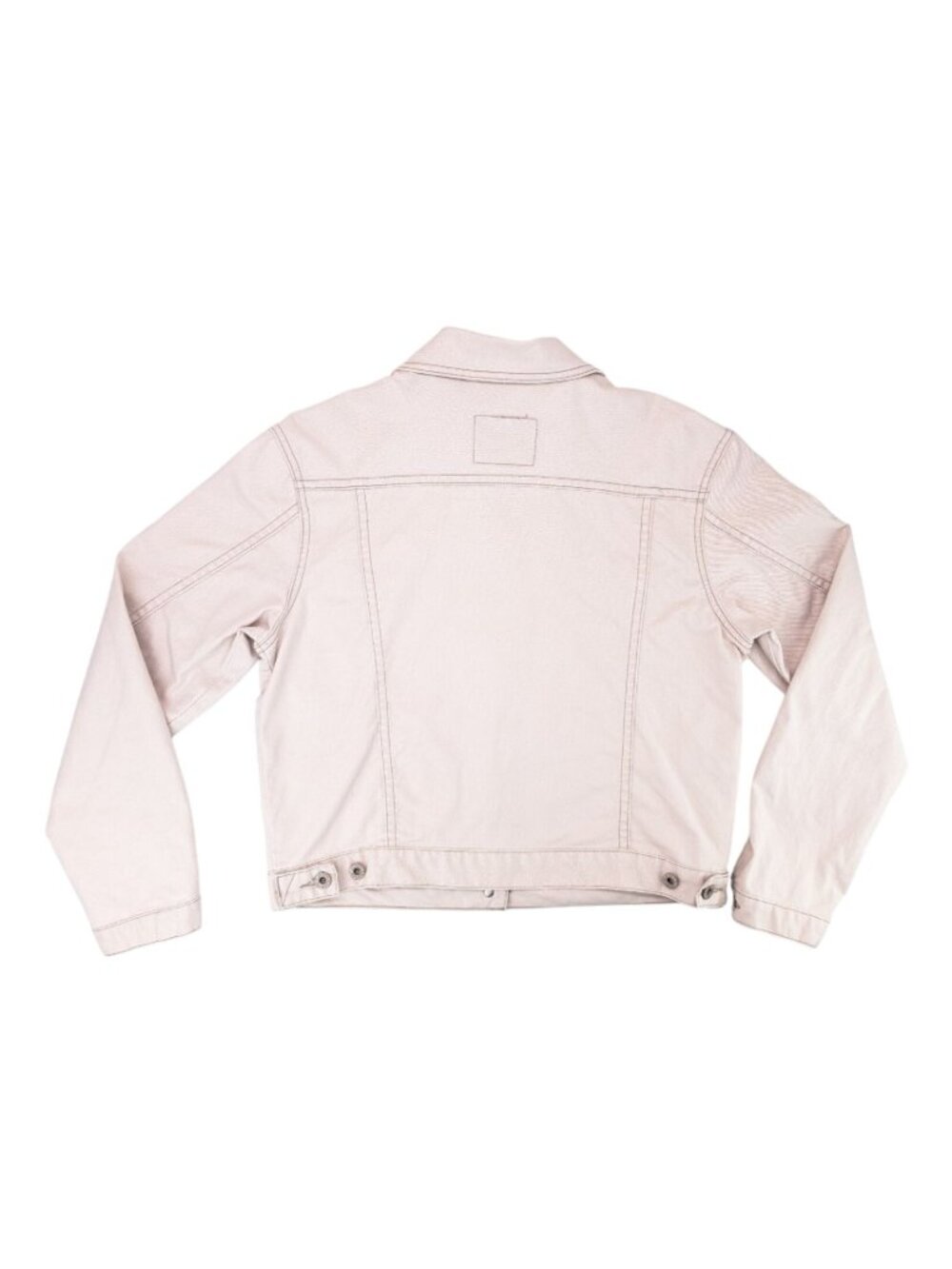 Levi Strauss Signature Women Medium Beige Denim Trucker Jacket Levi's Tan Jean - Picture 3 of 8